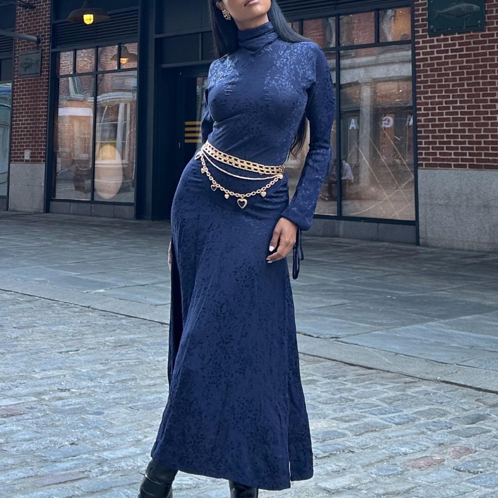Vivienne Westwood navy polo neck dress